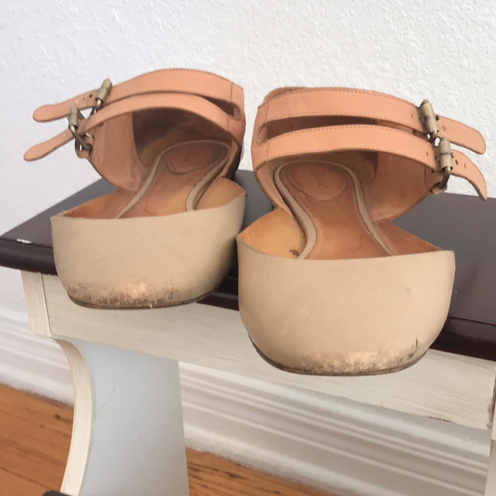 Chloe double strap leather flats